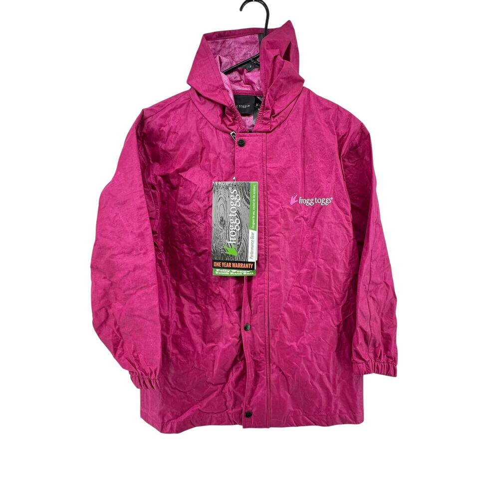 Frogg Toggs Youth Size Large NEW Jacket Pink Rain Hooded Full Zip